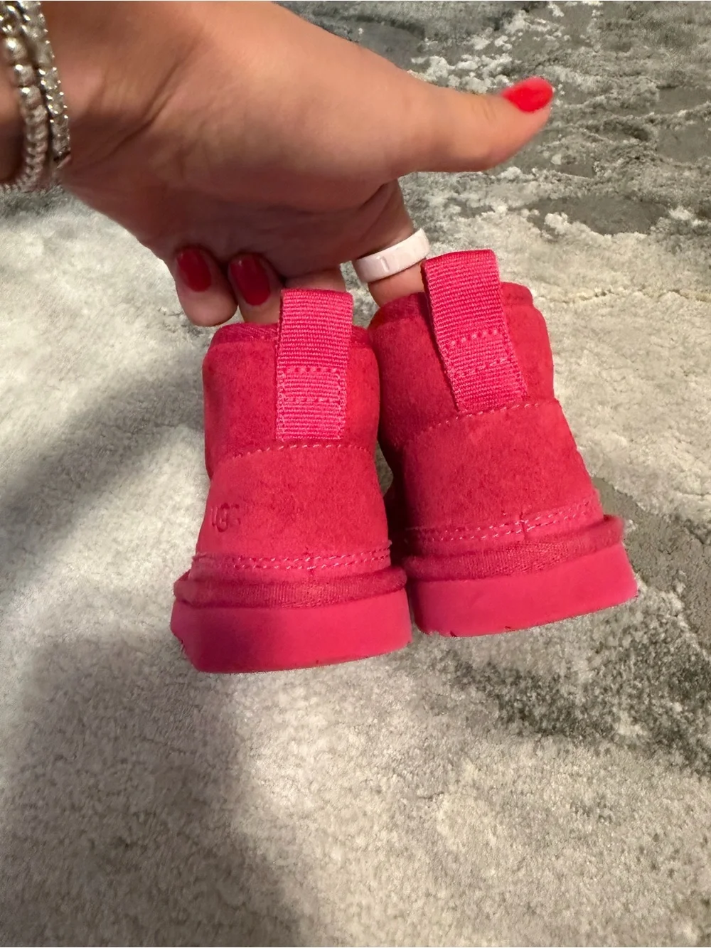 UGG Kids Hot Pink Suede Booties